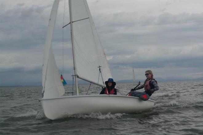 Emily and Maryam Batool in her first ever race winning the Brunei Bart's Bash Trophy ©  Royal Brunei Yacht Club